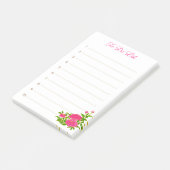 Post-it® Fleurs de pivoine rose sur blanc (Incliné)