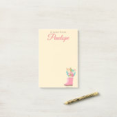 Post-it® Fleurs de printemps et bottes de pluie (Sur un bureau)