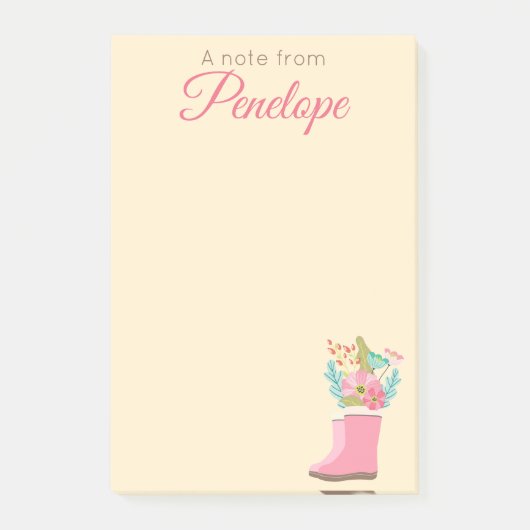 Post-it® Fleurs de printemps et bottes de pluie (Devant)
