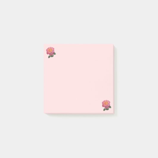 Post-it® Fleurs de rose rose sur rose (Devant)
