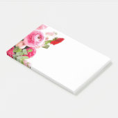 Post-it® Fleurs de Roses floraux Modèles d'aquarelles blanc (Incliné)