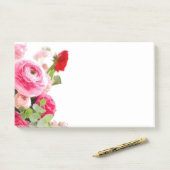 Post-it® Fleurs de Roses floraux Modèles d'aquarelles blanc (Sur un bureau)