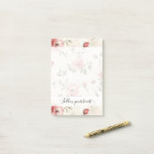 Post-it® Fleurs de roses roses (Sur un bureau)