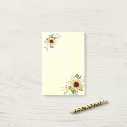 Post-it® Fleurs de soleil (Sur un bureau)