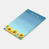 Post-it® Fleurs de soleil élégantes sur Sky Blue (Incliné)