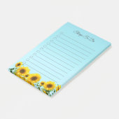 Post-it® Fleurs de soleil élégantes sur Sky Blue choses à f (Incliné)