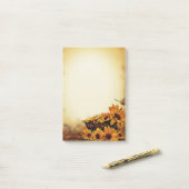 Post-it® Fleurs de soleil et papillons (Sur un bureau)