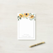 Post-it® Fleurs de soleil et verdure Personnalisé (Sur un bureau)