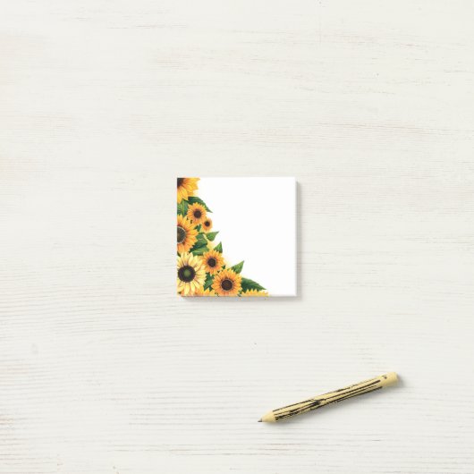 Post-it® Fleurs de soleil post-it-notes (Sur un bureau)