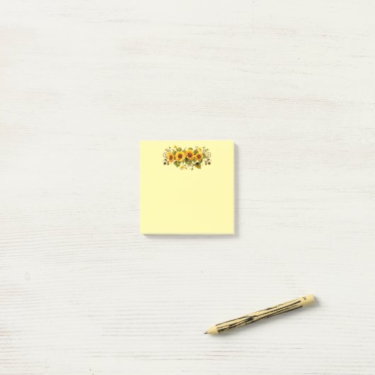 Post-it® Fleurs de soleil post-it-notes (Sur un bureau)