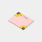 Post-it® Fleurs de soleil rose jaune du bureau de l'enseign (Incliné)