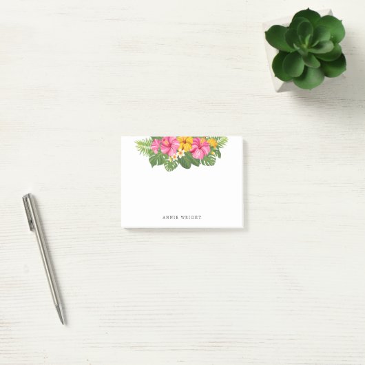 Post-it® Fleurs d'Hibiscus rose tropical (Bureau)