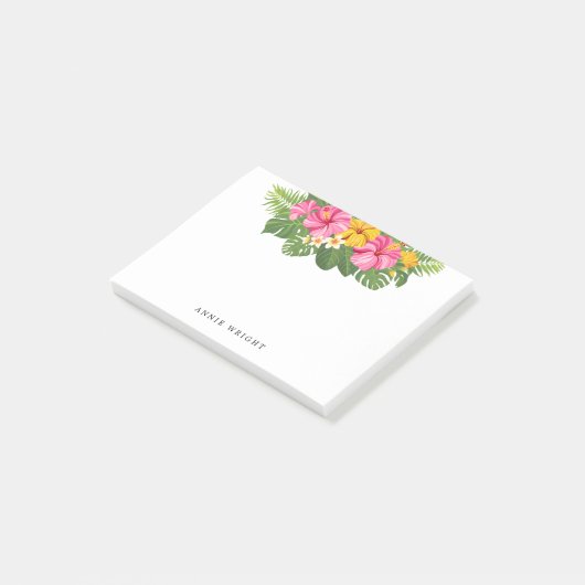 Post-it® Fleurs d'Hibiscus rose tropical (Incliné)