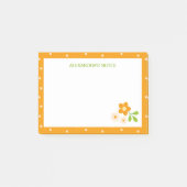 Post-it® Fleurs Ditsy Orange Chaud Points de Polka Personna (Devant)