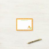 Post-it® Fleurs Ditsy Orange Chaud Points de Polka Personna (Sur un bureau)