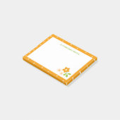 Post-it® Fleurs Ditsy Orange Chaud Points de Polka Personna (Incliné)
