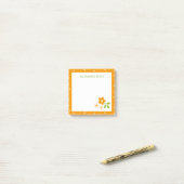 Post-it® Fleurs Ditsy Orange Chaud Points de Polka Personna (Sur un bureau)