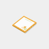 Post-it® Fleurs Ditsy Orange Chaud Points de Polka Personna (Incliné)