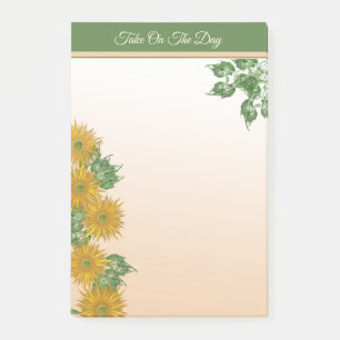 Post-it® Fleurs d'or rustiques, verdure et frontière Feuil