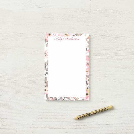Post-it® Fleurs douces (Sur un bureau)