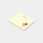 Post-it® Fleurs du Coeur Rouge mignonnes et papillons jaune (Incliné)