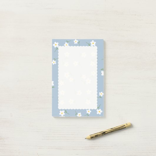 Post-it Fleurs Dusty Daisy | Botanique Mignon (Sur un bureau)