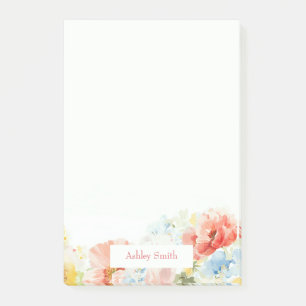 Post-it® Fleurs Élégantes Colorées à l'Aquarelle ou Fleurs