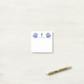 Post-it® Fleurs élégantes Croix Chrétienne Personnalisé (Sur un bureau)