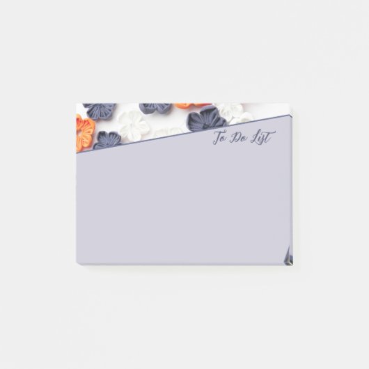 Post-it® Fleurs en tissu cousu à la main printemps orange b (Devant)