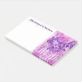 Post-it® Fleurs encrées violettes et roses (Incliné)