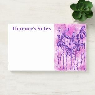 Post-it® Fleurs encrées violettes et roses
