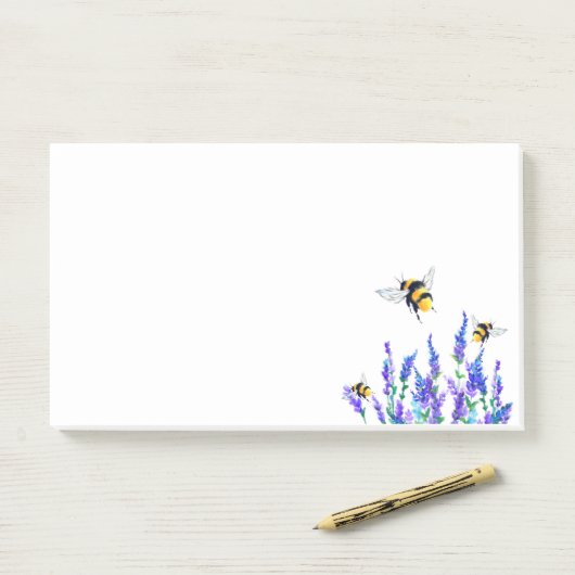 Post-it® Fleurs et abeilles Sticky Notes Spring Joy (Sur un bureau)