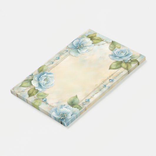 Post-it® Fleurs et bijoux bleus (Incliné)