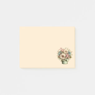 Post-it® Fleurs fantaisistes dans un pot de planteur mignon
