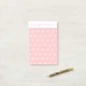 Post-it® Fleurs florales roses Notes post-it personnalisées (Sur un bureau)