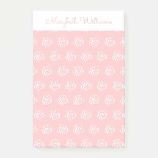 Post-it® Fleurs florales roses Notes post-it personnalisées (Devant)