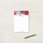 Post-it® Fleurs florales tendance rose, rouge et violet (Sur un bureau)