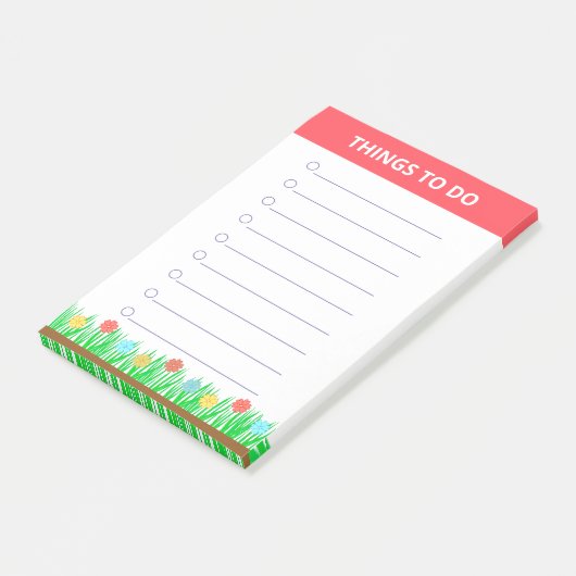 Post-it® Fleurs & Grass Personnalisé Les Choses À Faire (Incliné)