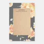 Post-it® Fleurs Jaunes Modernes & Cadeau Personnalisé Kraft (Devant)