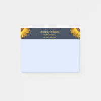 Fleurs jaunes sur fond bleu marine Monogramme
