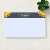 Post-it® Fleurs jaunes sur le Monogramme arrière - plan ble (Bureau)