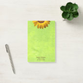 Post-it® Fleurs jaunes sur Monogramme vert Abstrait (Bureau)