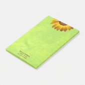 Post-it® Fleurs jaunes sur Monogramme vert Abstrait (Incliné)