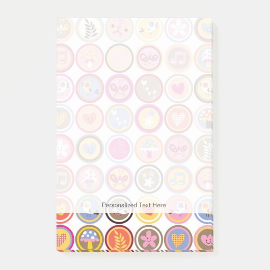 Post-it® fleurs mignonnes, oiseaux, coeur motif (Devant)