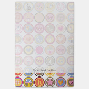 Post-it® fleurs mignonnes, oiseaux, coeur motif