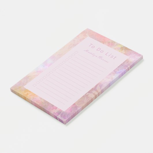 Post-it® Fleurs pastel chic personnalisées script (Incliné)