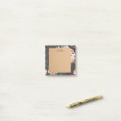 Post-it® Fleurs Pastel Modernes & Cadeau Personnalisé Kraft (Sur un bureau)