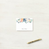 Post-it® Fleurs peintes d'aquarelle personnalisées (Sur un bureau)