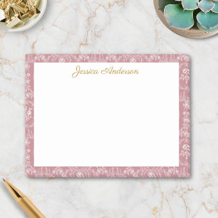 Post-it® Fleurs Rococo Vintage Nom Personnalisé Floral