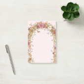 Post-it® Fleurs romantiques vintage rose botanique (Bureau)